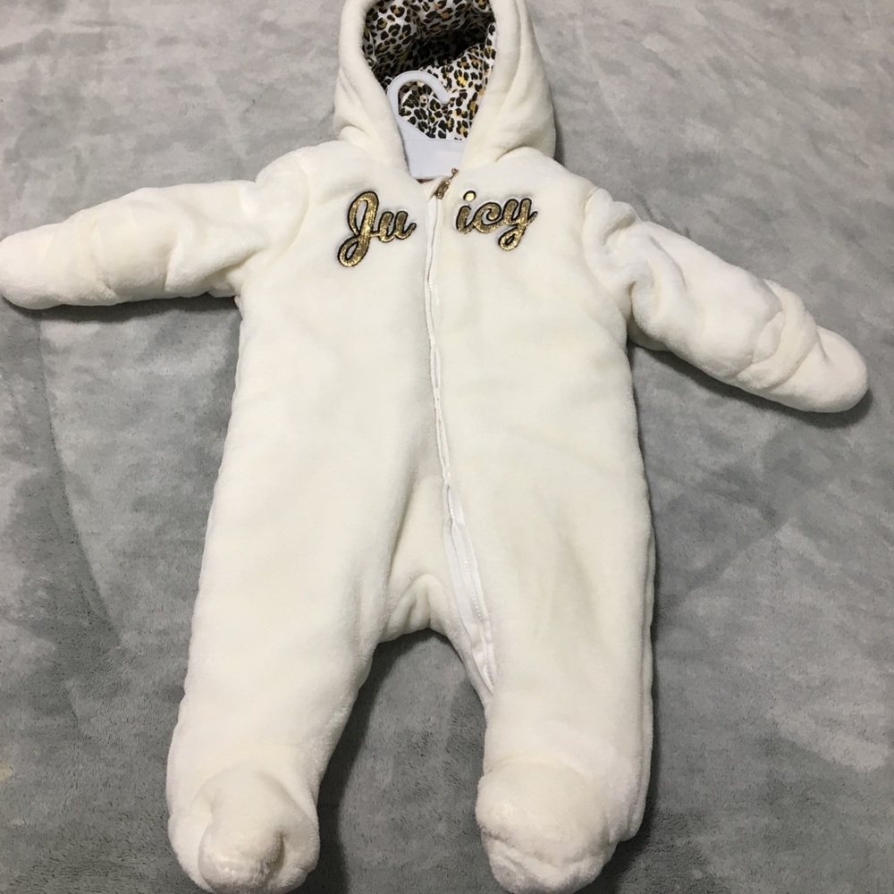 Juicy Couture Silky Faux Fur Hooded Snowsuit